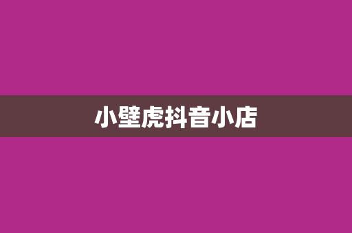 小壁虎抖音小店