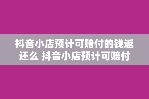 抖音小店预计可赔付的钱返还么 抖音小店预计可赔付的钱返还解析：退款机制、赔付流程与注意事项